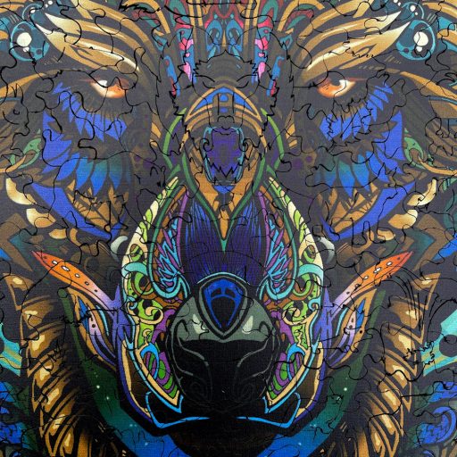 Kék Farkas Fa Puzzle